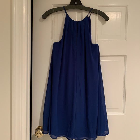 Lush Blue Cobalt Halter Top Dress - Picture 2 of 3